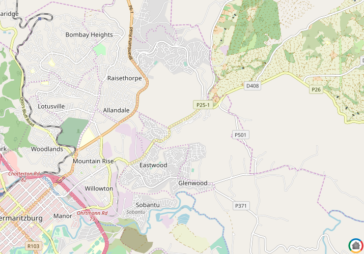 Map location of Bishopstowe